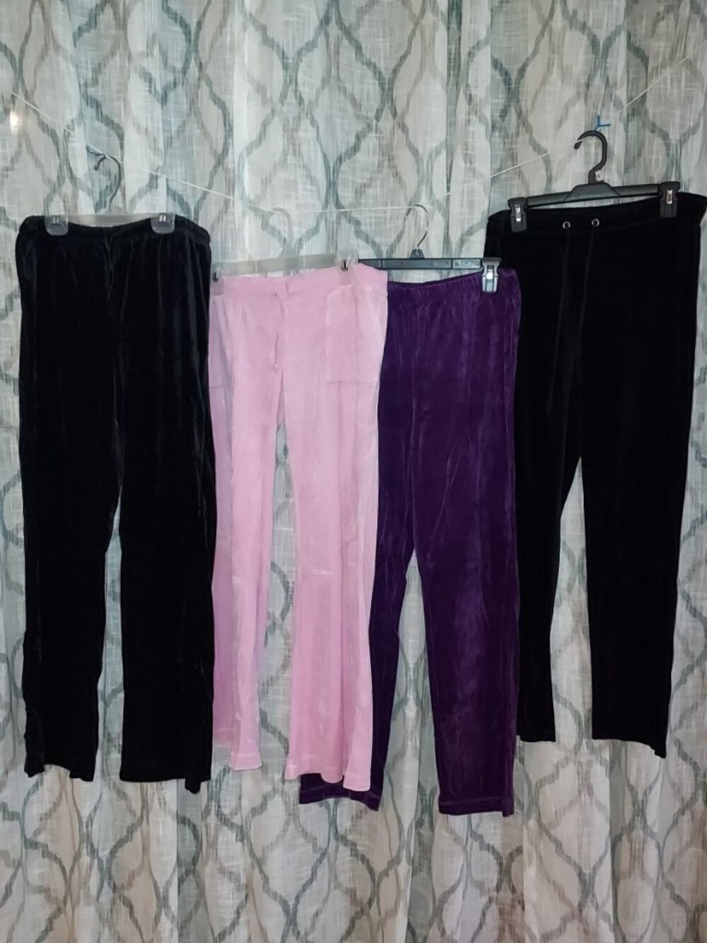 LOT LADIES VELOUR PANTS Black Pink Purple Faded Glory Danskin Energie Sz M/L